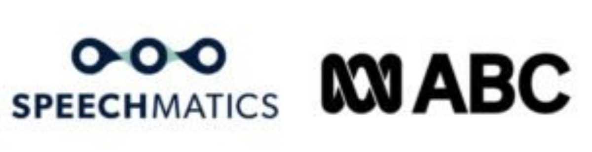 The logos for Speechmatics and ABC.