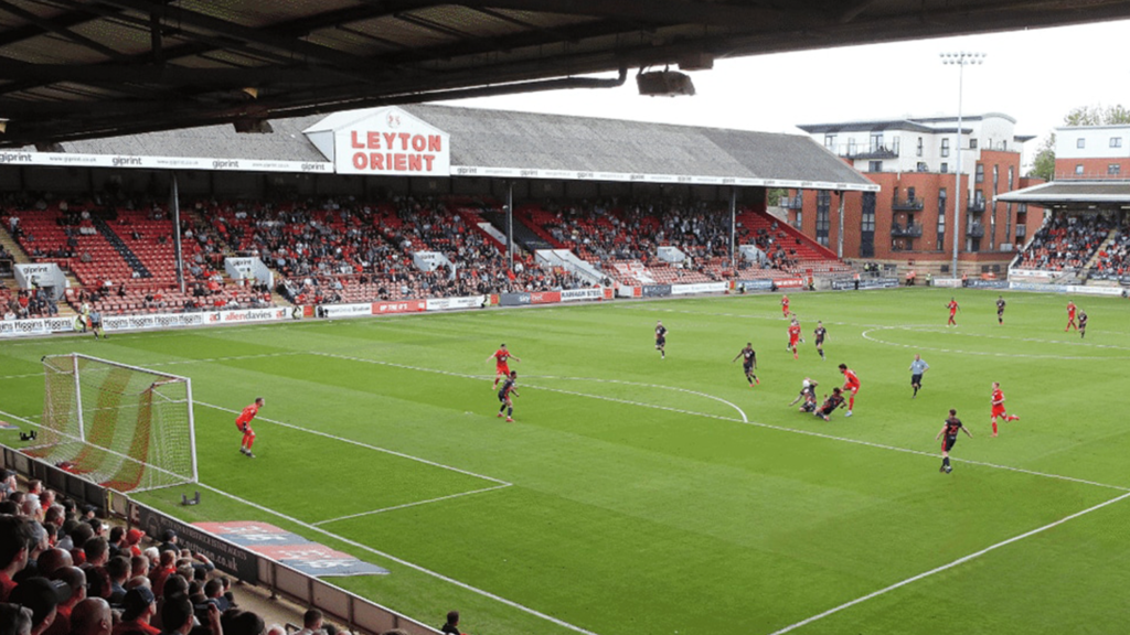 A match at Leyton Orient football ground.