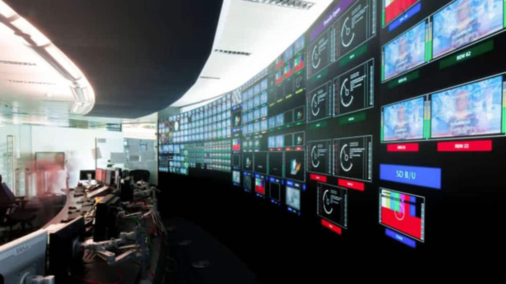 A wall of screens.