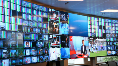 A wall of screens.