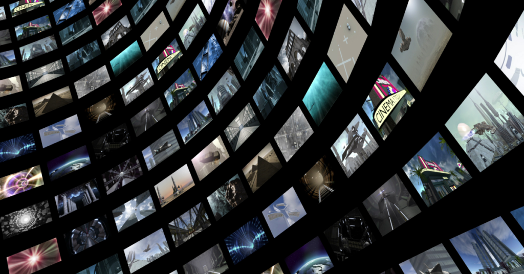 Wall of screens.