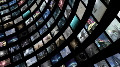 Wall of screens.