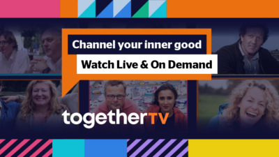 An advert for Together TV with the tagline 'Channel your inner good. Watch live and on demand.'