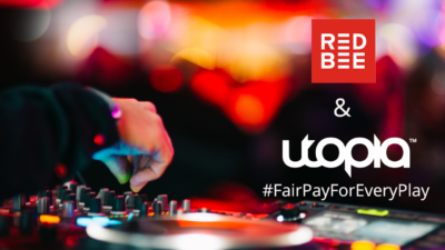 Red Bee and Utopia. Hashtag Fair Pay For Every Play.