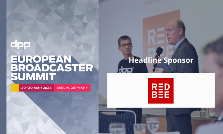 'DPP. European Broadcaster Summit. 29th to 30th March 2023, Berlin, Germany. Headline sponsor Red Bee.'