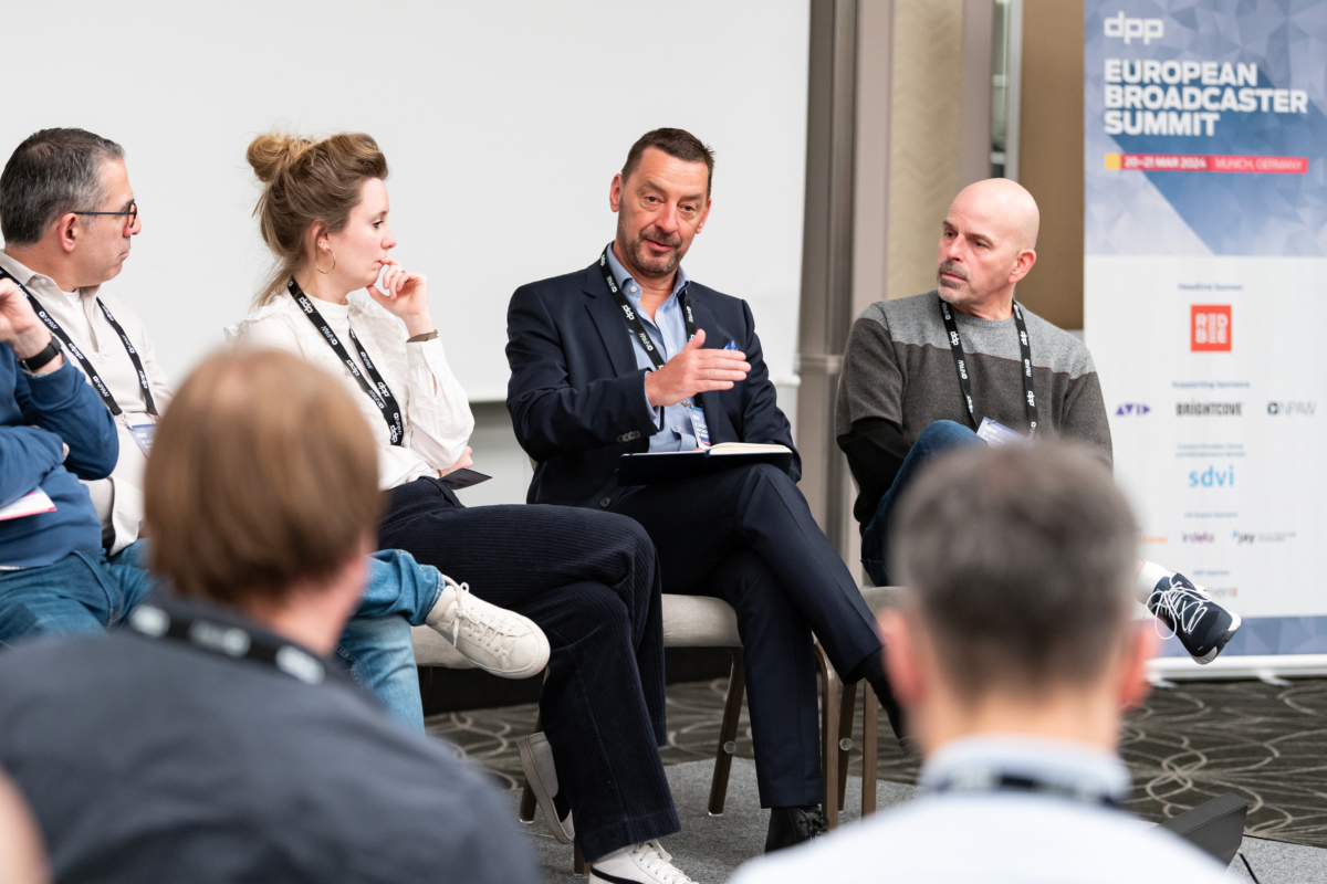 Neil Meadows discussing the adoption of AI at Red Bee Media Neil Meadows in discussion at the European Broadcaster Summit.