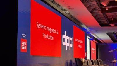 A stage at the conference